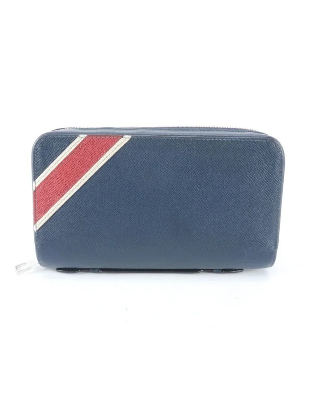 Louis Vuitton Taiga Zippy XL Stripe Organizer Wallet Leather Second